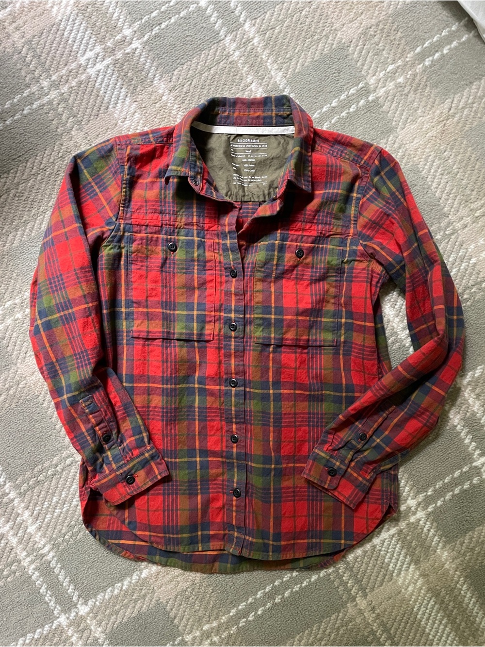 REI Cooperative 100% cotton fall flannel button up shirt S